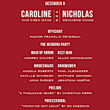 "Double Happiness Seal" - Wedding Programs in Carmine by Lori James - Detail