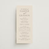 "Tendu" - Wedding Programs in Creme by Carly Reed Walker - Front