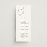 "Scripted Elegance" - Wedding Programs in Linen by Ana de Sousa - Front