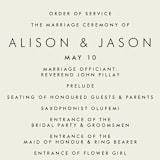 "Elegance Illustrated" - Wedding Programs in Beige by Phrosné Barwood - Detail