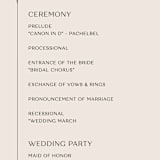 "Convergence" - Wedding Programs in Cream by Annie Lowe - Detail