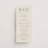 "Modern Monogram" - Wedding Programs in Ecru by Erica Krystek - Front