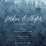 "Mountain Retreat" - Wedding Programs in Evening Sky by Design Lotus - Detail