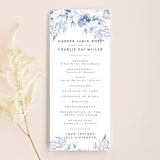 "Poetic Watercolor Flowers" - Wedding Programs in Periwinkle by Qing Ji - Front