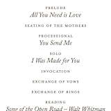 "Fling" - Wedding Programs in Clover by Andrea Mentzer - Detail