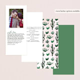 "Cacti" - Wedding Programs in Rose Crystal by Cass Loh - Back of Card Options