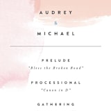 "Watercolor Wisp" - Wedding Programs in Blush by Ariel Rutland - Detail