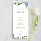 "Hydrangea Frame" - Wedding Programs in Periwinkle by Susan Moyal - Front