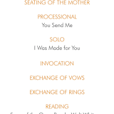 "Minimalist Display" - Wedding Programs in Tangerine by Nam Bourassa - Detail