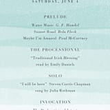 "Old Post Road" - Wedding Programs in Sea Salt by Jennifer Wick - Detail