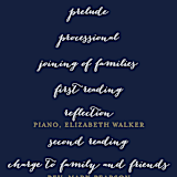 "Wildflower Crest" - Wedding Programs in Navy by Alethea and Ruth - Detail