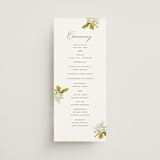 "Limelight" - Wedding Programs in Linen by Olivia Kanaley Inman - Front