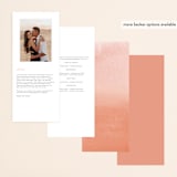 "Watercolor Wreath" - Wedding Programs in Grapefruit by Yao Cheng Design - Back of Card Options