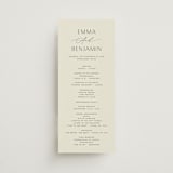 "Glide" - Wedding Programs in Porcelain by Jennifer Postorino - Front
