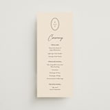 "Script and Monogram" - Wedding Programs in Sand by Carolyn MacLaren - Front