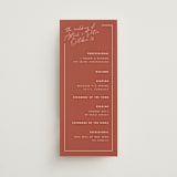 "Jot" - Wedding Programs in Peach Cream by Snow and Ivy - Front