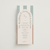 "Trois" - Wedding Programs in Almond by Blustery August - Front