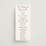 "Handwritten" - Wedding Programs in Wine by Cass Loh - Front