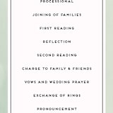 "Botanical Name Plate" - Wedding Programs in Sage by Shiny Penny Studio - Detail