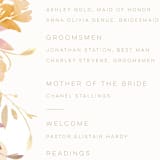 "Garden" - Wedding Programs in Peach by Lori Wemple - Detail