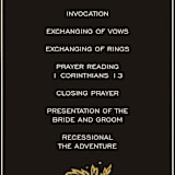"Inked" - Wedding Programs in Honey Bee by GeekInk Design - Detail