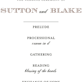 "Windy City" - Wedding Programs in Antique by Turner de Feria - Detail