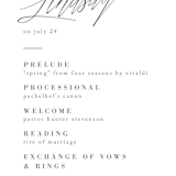 "Stacked date" - Wedding Programs in Cotton by Amy Kross - Detail