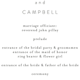 "Simple Elegance" - Wedding Programs in Tuxedo by Phrosné Barwood - Detail