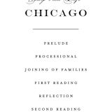 "Downtown" - Wedding Programs in Onyx by Lauren Chism - Detail
