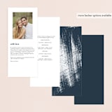 "Modern Brush" - Wedding Programs in Steel Blue by Lisa Guerrero - Back of Card Options