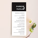 "Slanted" - Wedding Programs in Noir by Drango Design - Front