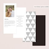 "Slanted" - Wedding Programs in Noir by Drango Design - Back of Card Options