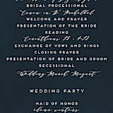 "Dash" - Wedding Programs in Midnight by Grace Kreinbrink - Detail