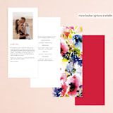 "Technicolor Flora" - Wedding Programs in Poppy by Angela Marzuki - Back of Card Options