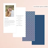 "Floral screenprint" - Wedding Programs in Navy by Jennifer Wick - Back of Card Options