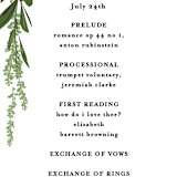 "Agave & Greens" - Wedding Programs in Ivory by Susan Moyal - Detail