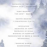 "Misty trees" - Wedding Programs in Frost by Stacey Meacham - Detail