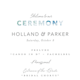 "Sea Glass" - Wedding Programs in Ocean by Hudson meet Rose - Detail