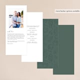 "Roman Shade" - Wedding Programs in Evergreen by Carrie ONeal - Back of Card Options