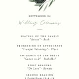 "Oliviers" - Wedding Programs in Spring by Gwen Bedat - Detail