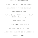 "Adora" - Wedding Programs in Dawn by Leah Bisch - Detail
