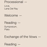 "Proposal" - Wedding Programs in Buff by Jack Knoebber - Detail