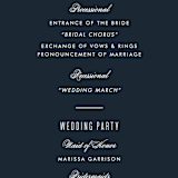 "Swoop" - Wedding Programs in Midnight by Jen Banks - Detail