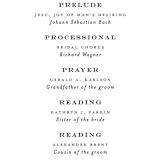 "Library Square" - Wedding Programs in Charcoal by Meagan Christensen - Detail