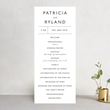 "Ordered Grace" - Wedding Programs in Snow by That Girl Press - Front