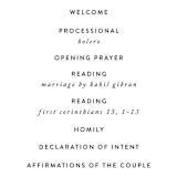 "Ordered Grace" - Wedding Programs in Snow by That Girl Press - Detail