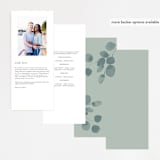 "Silver Dollar Eucalyptus" - Wedding Programs in Silver Dollar by Shannon Chen of Four Wet Feet Studio - Back of Card Options