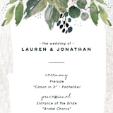 "Euca On A Whim" - Wedding Programs in Navy by Palm Bridal - Detail
