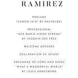 "Harmonie" - Wedding Programs in Cloud by Carly Reed Walker - Detail