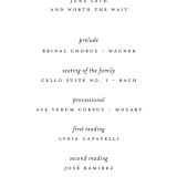 "Why Knot" - Wedding Programs in Ebony by Karen Glenn - Detail